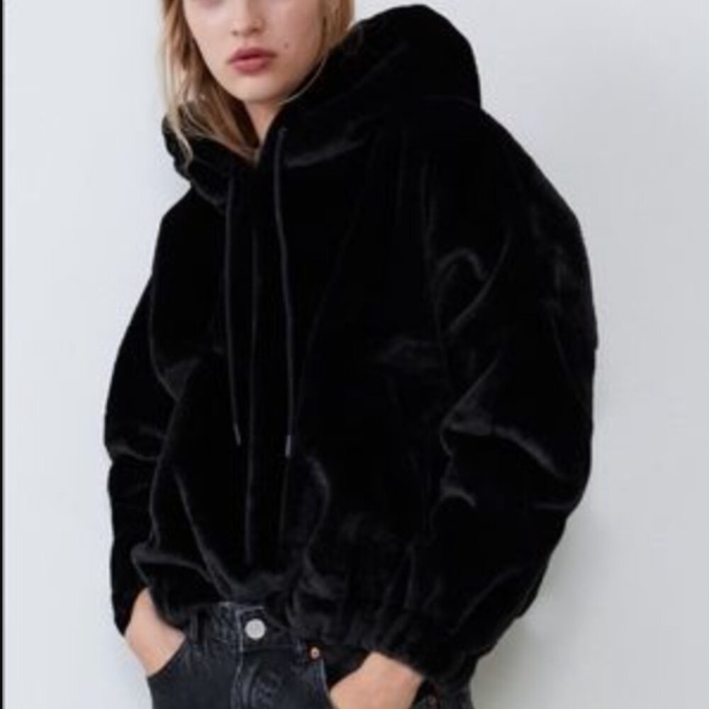 Zara faux fur hoodie